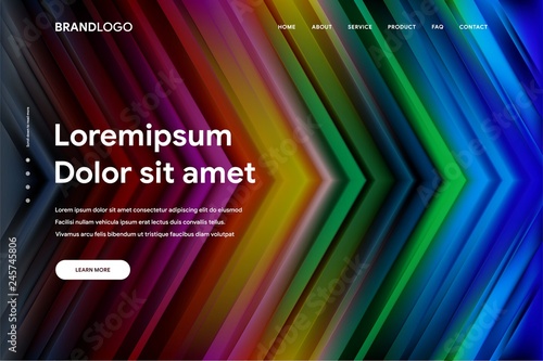 Vector illustration of Abstract gradient background and Minimal modern design for Landing page template