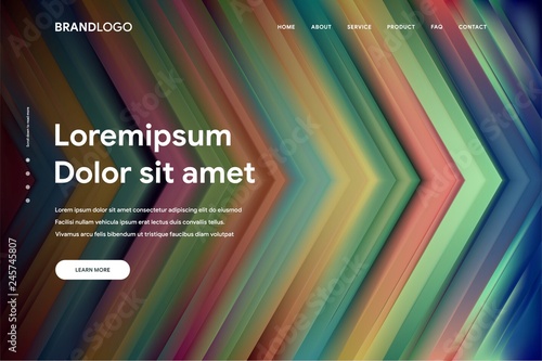 Vector illustration of Abstract gradient background and Minimal modern design for Landing page template