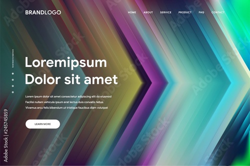 Vector illustration of Abstract gradient background and Minimal modern design for Landing page template