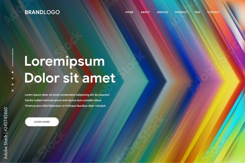 Vector illustration of Abstract gradient background and Minimal modern design for Landing page template