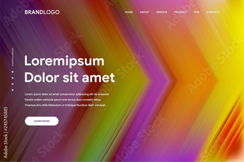 Vector illustration of Abstract gradient background and Minimal modern design for Landing page template