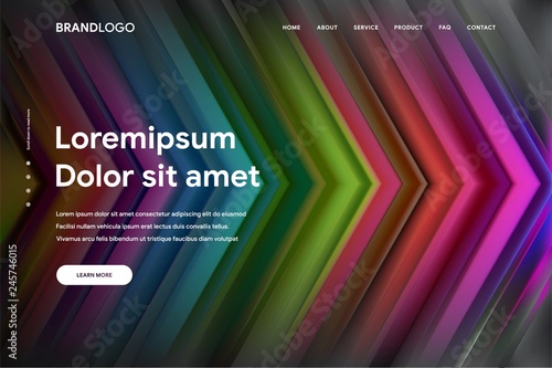 Vector illustration of Abstract gradient background and Minimal modern design for Landing page template