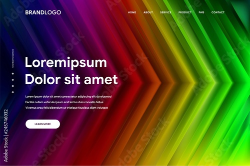 Vector illustration of Abstract gradient background and Minimal modern design for Landing page template