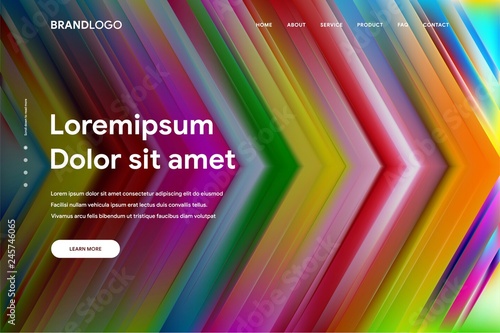 Vector illustration of Abstract gradient background and Minimal modern design for Landing page template