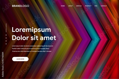 Vector illustration of Abstract gradient background and Minimal modern design for Landing page template