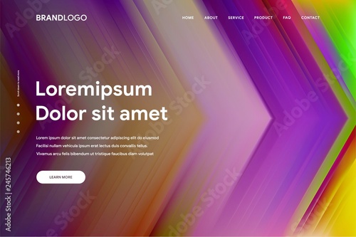 Vector illustration of Abstract gradient background and Minimal modern design for Landing page template