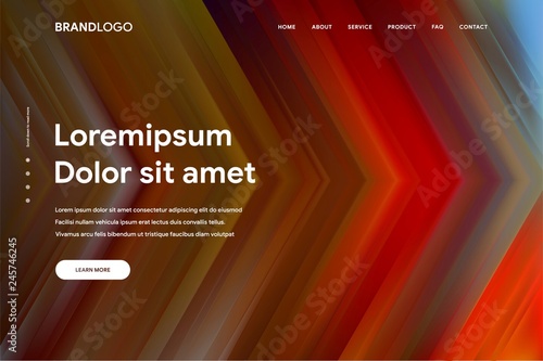 Vector illustration of Abstract gradient background and Minimal modern design for Landing page template