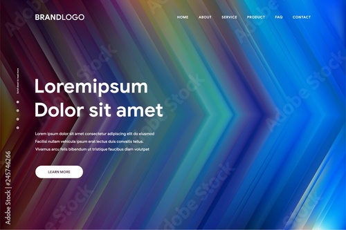 Vector illustration of Abstract gradient background and Minimal modern design for Landing page template