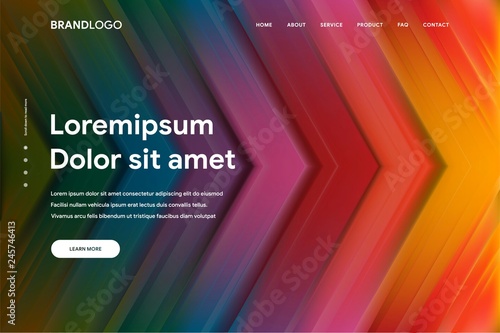 Vector illustration of Abstract gradient background and Minimal modern design for Landing page template