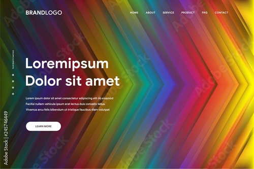 Vector illustration of Abstract gradient background and Minimal modern design for Landing page template