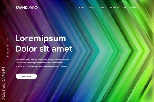Vector illustration of Abstract gradient background and Minimal modern design for Landing page template