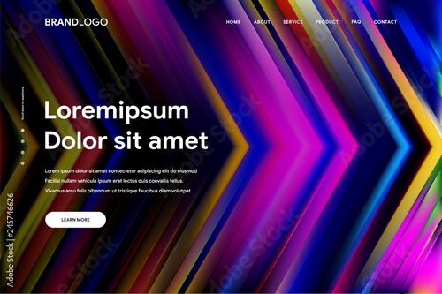 Vector illustration of Abstract gradient background and Minimal modern design for Landing page template