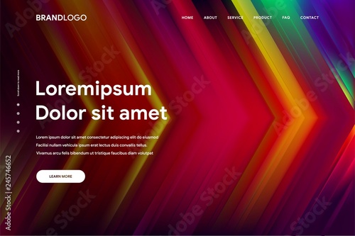 Vector illustration of Abstract gradient background and Minimal modern design for Landing page template