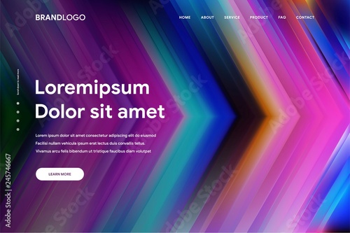 Vector illustration of Abstract gradient background and Minimal modern design for Landing page template