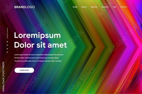Vector illustration of Abstract gradient background and Minimal modern design for Landing page template