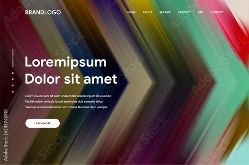 Vector illustration of Abstract gradient background and Minimal modern design for Landing page template