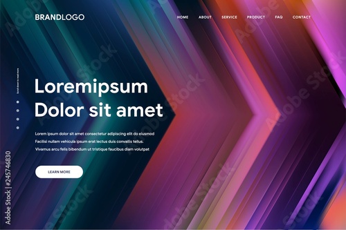 Vector illustration of Abstract gradient background and Minimal modern design for Landing page template