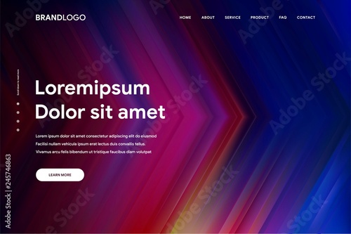 Vector illustration of Abstract gradient background and Minimal modern design for Landing page template