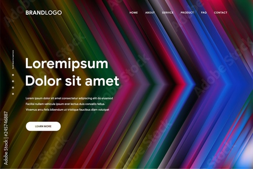 Vector illustration of Abstract gradient background and Minimal modern design for Landing page template