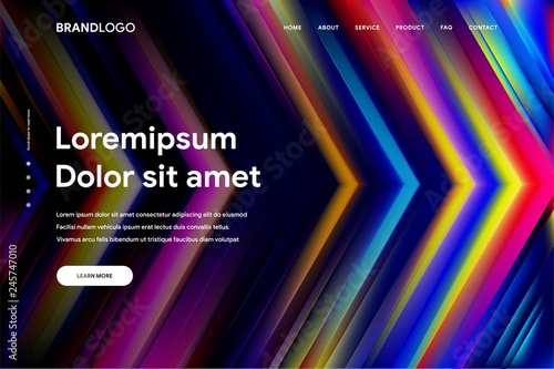 Vector illustration of Abstract gradient background and Minimal modern design for Landing page template