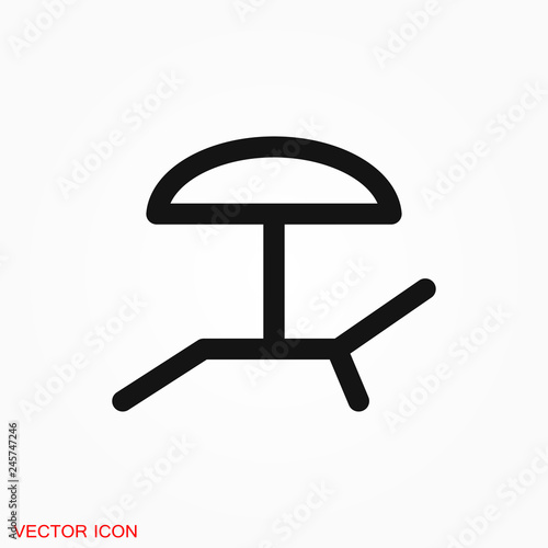 Chaise lounge icon logo, illustration, vector sign symbol for design