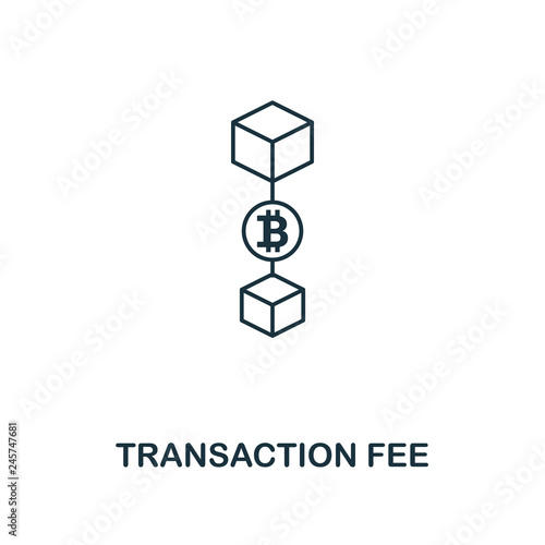 Transaction Fee outline icon. Thin line style design from blockchain icons collection. Creative transaction fee icon for web design, apps, software, print usage