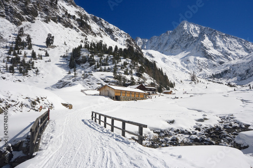 Winter Mountain Landscape, Austria photo