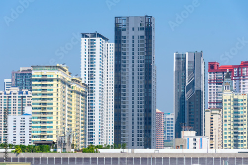 Density residential building vision blocked environment in Bangkok  Thailand.