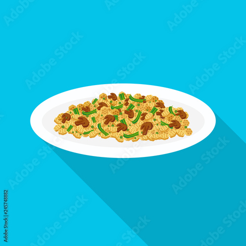 Isolated object of pasta and carbohydrate sign. Set of pasta and macaroni vector icon for stock.