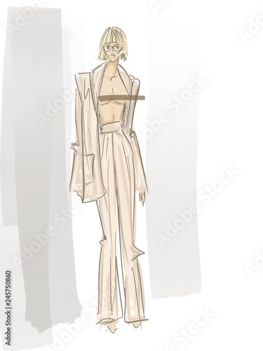 woman fashion sketch © sutulastock