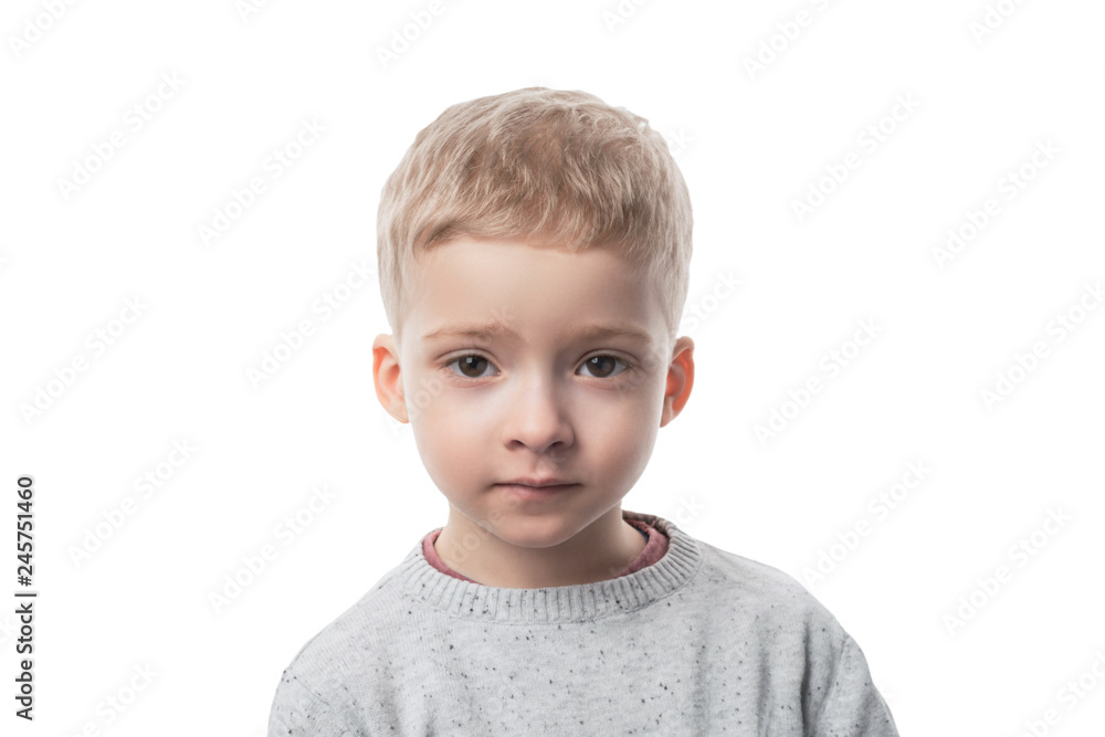 cute preschool boy on the white background cute preschool boy on the white background