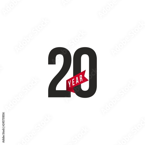 20 Year Anniversary Vector Template Design Illustration