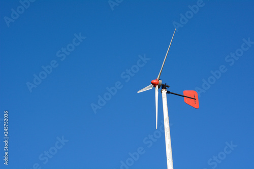 Wind turbine with clearly blue sky