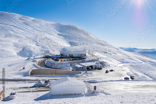 Panoramic view of ski center of Velouchi mountain near Karpenisi in Evritania, Greece photo