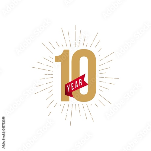 10 Year Anniversary Vector Template Design Illustration