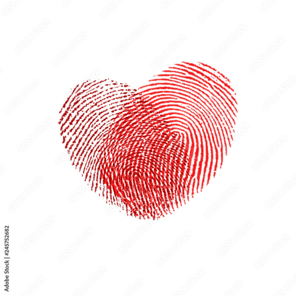 The fingerprints in the form of heart. The fingerprints in the form of heart.