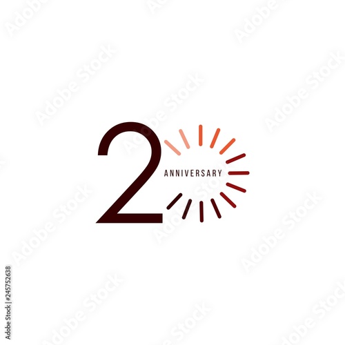 20 Year Anniversary Vector Template Design Illustration