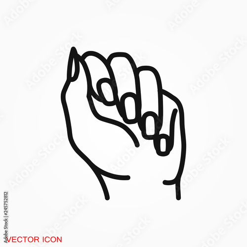 Manicure icon logo, illustration, vector sign symbol for design