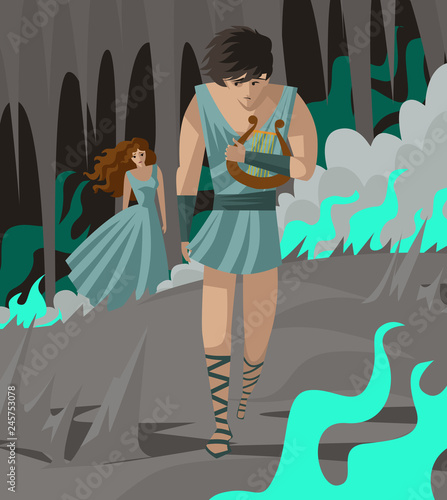 orpheus and euridice walking in hades hell