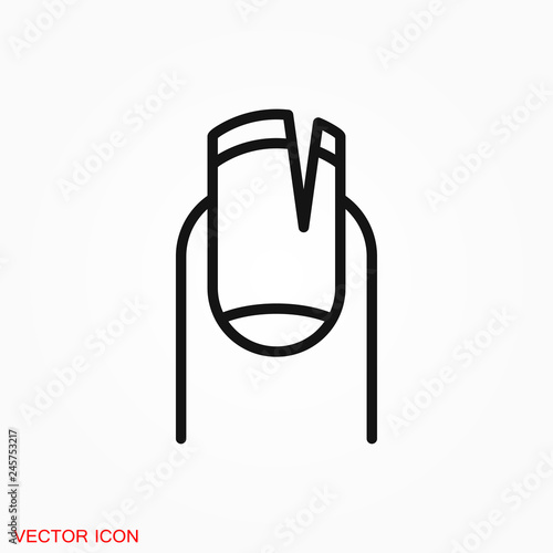 Manicure icon logo, illustration, vector sign symbol for design
