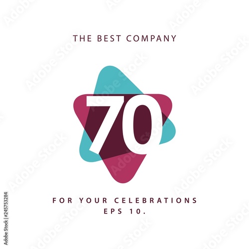 70 Year Anniversary Vector Template Design Illustration
