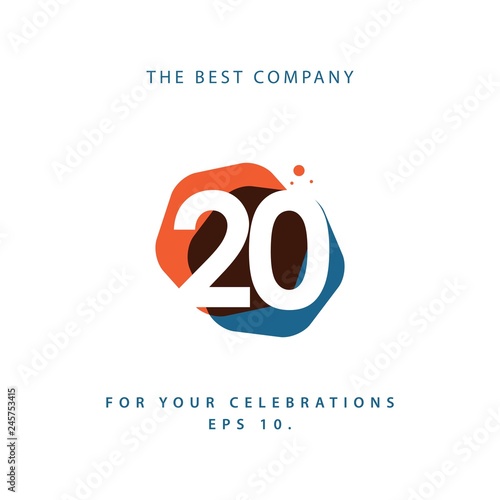 20 Year Anniversary Vector Template Design Illustration