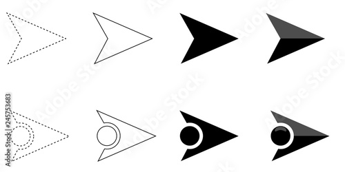 Set of trendy and unique black arrows.Vector illustration.