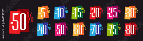 Vignettes pourcentages de -5 à -80%