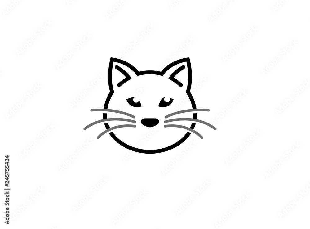 Cat head and face logo Cat head and face logo