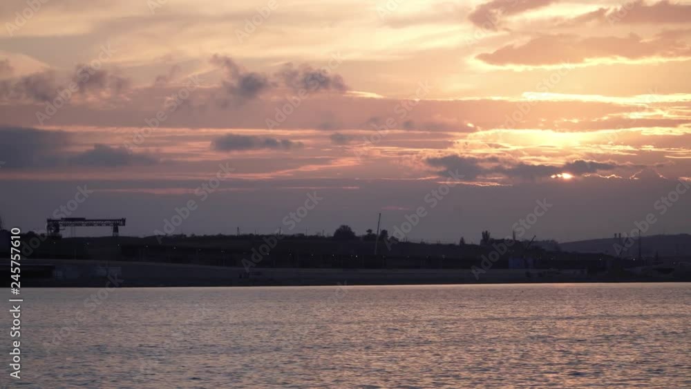 Amazing sunset over the industrial area of the city 4k Amazing sunset over the industrial area of the city 4k