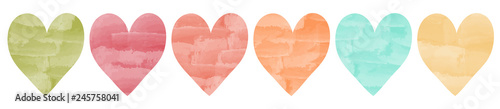 aquarell hearts different colors