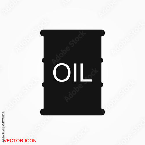 Oil drum container icon logo, illustration, vector sign symbol for design