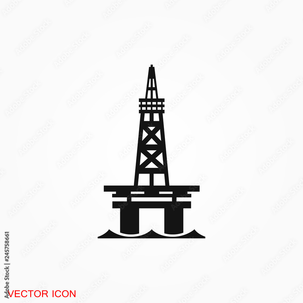 Oil platform iconfuel production logo, illustration, vector sign symbol for design Oil platform iconfuel production logo, illustration, vector sign symbol for design