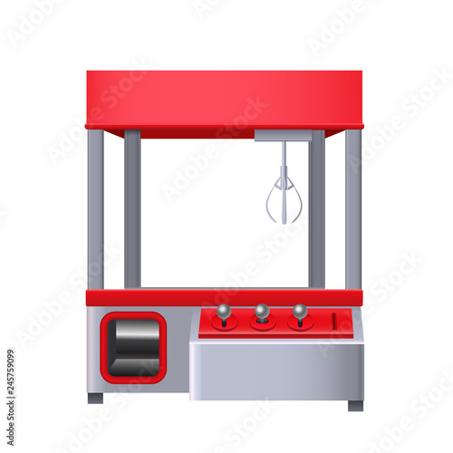 Realistic 3d Detailed Toy Claw Crane. Vector